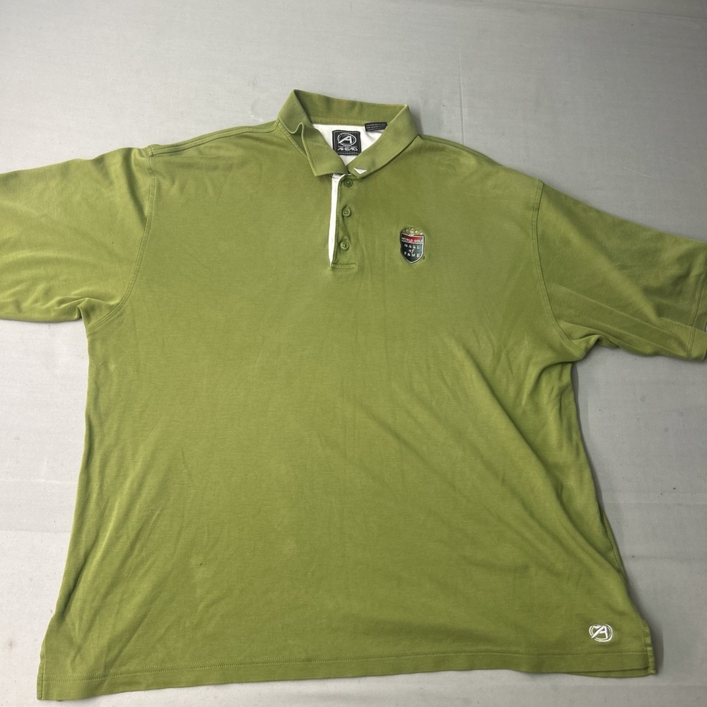 Ahead Authentics 100% Cotton World Golf Hall Of Fame Polo Green Men's XL